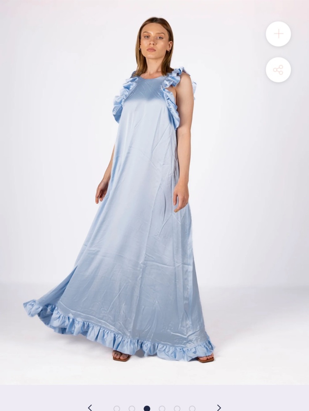 Light Blue Ruffle Maxi Dress - Picture 4 of 16